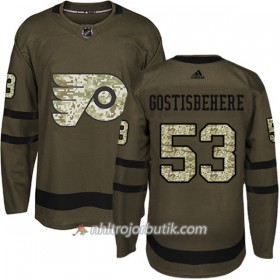 Män Ishockey Philadelphia Flyers Tröja Shayne Gostisbehere 53 Adidas 2017-2018 Camo Grön Authentic